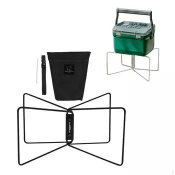 Складная подставка-холодильник Складная стойка Сверхмощный легкий багажный держатель для льда чёрный