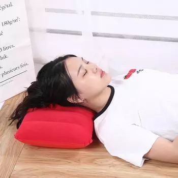 Складная подушка для путешествий на открытом воздухе, подушка для сна, надувная портативная подушка для отдыха, многоцветная красный