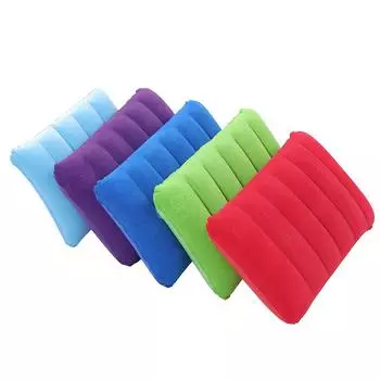 Складная подушка для путешествий на открытом воздухе, подушка для сна, надувная портативная подушка для отдыха, многоцветная светло-синий