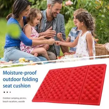 Складная подушка для сиденья, водонепроницаемая, портативная, толстая, тепло- и холодоизоляционная из пенопласта, на открытом воздухе, для пешего туризма, кемпинга, пикника, сидящего коврика, пляжного напольного коврика красный