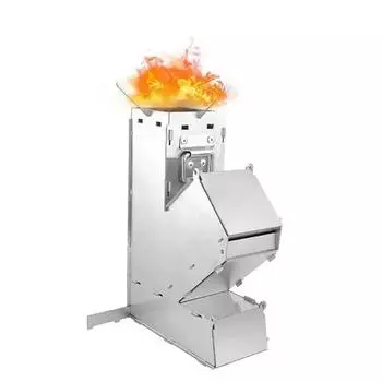 Складная походная дровяная печь для отдыха на открытом воздухе, легкая ракетная дровяная печь из нержавеющей стали, подходящая для кемпинга и барбекю на открытом воздухе белый