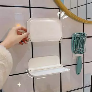 Складная полка для хранения вещей Складная настенная полка Экономия места Держатель для телефона без отверстий Подставка для хранения роутера Wi-Fi Организация ванной комнаты