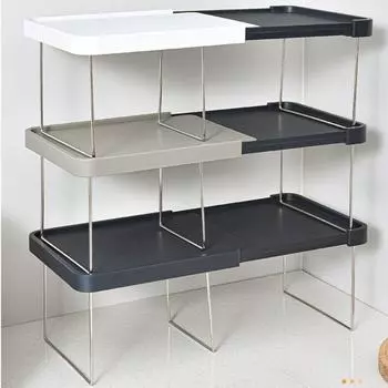 Складная полка для кухни из нержавеющей стали, многофункциональный шкаф, выдвижная полка, шкаф синий/серый