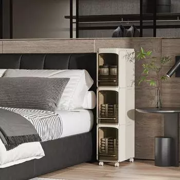 Складная полка для шкафа в ванной комнате, водонепроницаемая, пылезащитная, для хранения вещей, мобильный контейнер для хранения, органайзер для кухни и дома