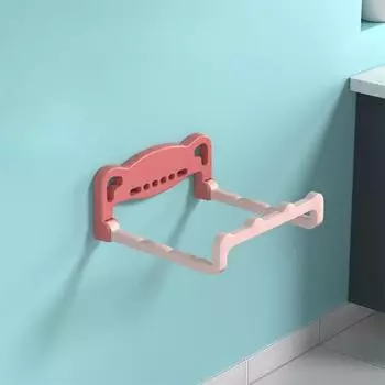 Складная полка для ванной комнаты без сверления, с регулируемой съемной корзиной для хранения и компактным дизайном красный