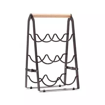 Складная полка для вина, 6 бутылок, 3 яруса, держатель, портативный настольный органайзер для хранения вещей для использования в кухонном шкафу