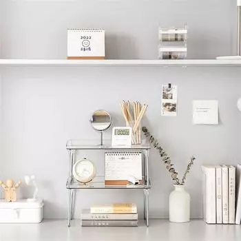 Складная прозрачная двойная настольная акриловая полка для чашек кухонная ванная косметическая полка для разных вещей чистый