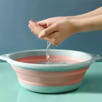 Складная раковина Бытовая силиконовая утолщенная складная раковина Детская раковина Портативная складная раковина Small розовый