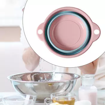 Складная раковина для мытья посуды Складная корыто для мытья посуды Складная тарелка для походов Pink 24x13.5x7.5cm