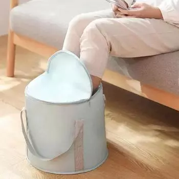 Складная раковина для путешествий, кемпинга, умывальник, ведро для воды, рыбалка, складная раковина для ног, ванна для ног, сумка для замачивания, многофункциональное ведро для воды 37x30cm синий