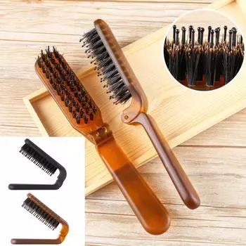 Складная расческа антистатическая не повреждает кожу головы расческа для волос портативная дорожная расческа One Size чёрный