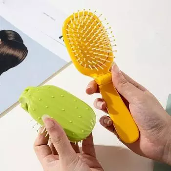 Складная расческа для массажа кожи головы для девочек, портативная расческа для путешествий, маленькая карманная расческа для волос, складная расческа светло-зеленый