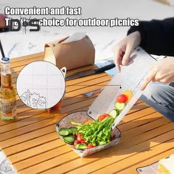 Складная разделочная доска для кемпинга на открытом воздухе с кнопками, мини-портативная, прозрачная, нескользящая, многофункциональная, из пищевого полипропилена, для разделки овощей, фруктов, мяса белый