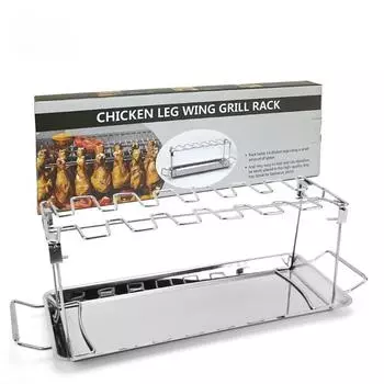 Складная решетка для гриля из нержавеющей стали с нижним поддоном BBQ Grills