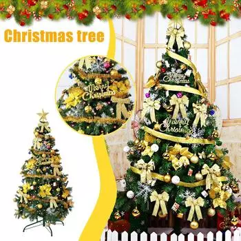 Складная рождественская елка с несколькими украшениями для детей, для внутреннего и наружного украшения для рождественской вечеринки, сада, дома, легко собирается One Size
