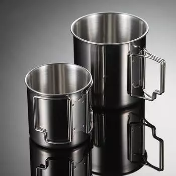 Складная ручка для воды из нержавеющей стали 304, кружки для кемпинга на открытом воздухе, пивная кружка, переносные бытовые кофейные кружки, посуда для питья 300-600ml