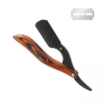 Складная ручная бритва Meikata Old Style для мужского держателя ножа и парикмахерский скребок из нержавеющей стали, бритья бровей чёрный