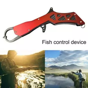 Складная рыболовная ручка с защитой от царапин, долговечная универсальная нескользящая металлическая ручка для захвата губ, принадлежности для рыболовных снастей серый