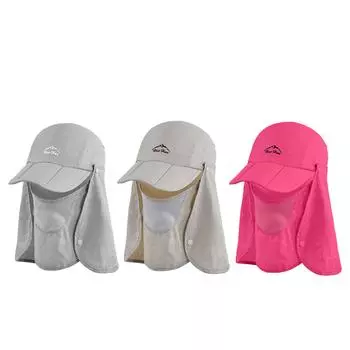 Складная рыболовная шляпа от солнца для мужчин и женщин с широкими полями и клапаном для лица и шеи для пешего туризма Cy Light Grey