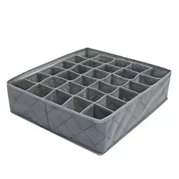 Складная съемная коробка для хранения нижнего белья, носков, галстуков, органайзер на 30 ячеек темно-серого