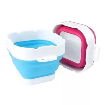 Складная щетка для мытья Мини-размера Ведро для мытья Ручка для мытья Водяная бочка Стакан для воды для краски Офис Blue-with handle