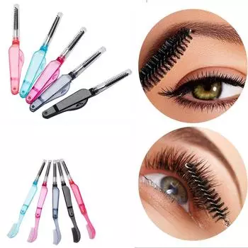 Складная щетка для ресниц, двойная головка, расческа для бровей, многофункциональная кисть для макияжа, ухода за ресницами, нейлоновое волокно, кисти для бровей