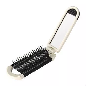 Складная щетка для волос с зеркалом для макияжа, компактный инструмент для укладки, мини-расческа, дорожная