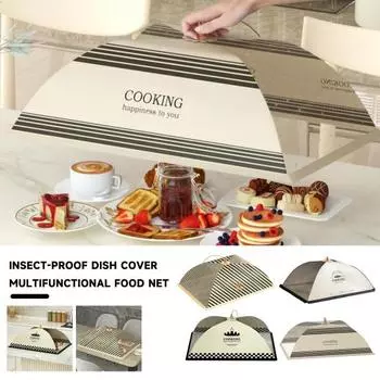 Складная сетчатая крышка для овощей, пыленепроницаемая, обеденный стол, зонтик, зашифрованная сетка, крышка для еды, закрытая сетка, защита для блюда A