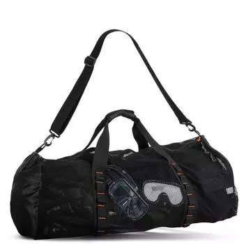 Складная сетчатая сумка для дайвинга с регулируемым плечевым ремнем, большая пляжная спортивная сумка для снаряжения для подводного плавания чёрный