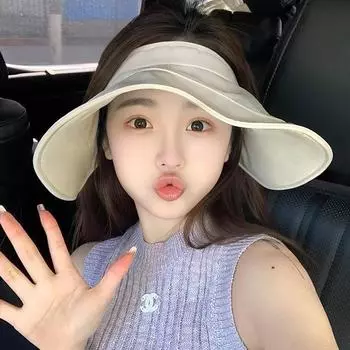 Складная шляпа-рулет, дышащая защитная маска для лица, солнцезащитная шляпа с большими полями, пустая шляпа-цилиндр, защита от ультрафиолета, солнцезащитная шляпа для детей, лето M56-58cm