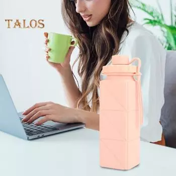 Складная силиконовая бутылка для воды 610 мл, герметичная складная бутылка для воды для путешествий, кемпинга, походов, спорта на открытом воздухе, без BPA, портативная многоразовая чашка для воды серый