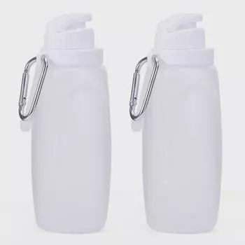 Складная силиконовая бутылка объемом 500 мл — пищевая, устойчива к высоким температурам, идеально подходит для занятий спортом на открытом воздухе и езды на велосипеде 320ml (11oz) прозрачный