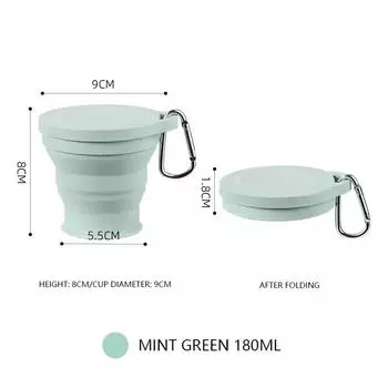 Складная силиконовая кружка для отдыха на природе с отверстием для подвешивания, креативная кружка для воды, переносная кружка для мытья, модная дорожная силиконовая кружка светло-серый