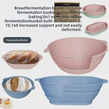 Складная силиконовая миска для брожения теста — устойчива к высоким температурам, большая вместимость для выпечки в духовке