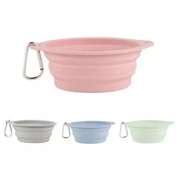 Складная силиконовая миска для домашних животных, складная миска для корма для собак, 350 мл, для воды, уличная дорожная миска для домашних животных, портативный контейнер для еды для щенков, кормушка