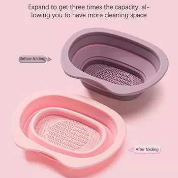 Складная силиконовая миска для маски для лица, кисть для макияжа, миска для чистки кистей, косметическое яйцо, губка, мочалка, инструмент для мытья, сушка кистей фиолетовый