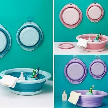 Складная силиконовая раковина для путешествий, переносная раковина, складное ведро для дома, ванной комнаты, раковина для стирки, подвесные ванны