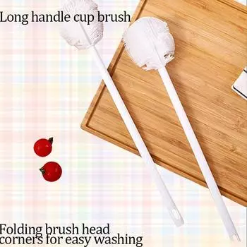 Складная силиконовая щетка для чашек с длинной ручкой для удаления пятен от чая, многофункциональная щетка для мытья чашек, без зазоров, без мертвых кукурузных зерен, бытовая