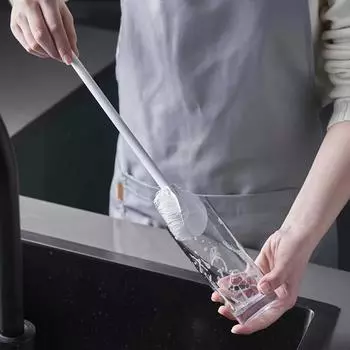 Складная силиконовая щетка для комплексной очистки на 360 градусов с длинной ручкой, многоразовая для бутылок и чашек