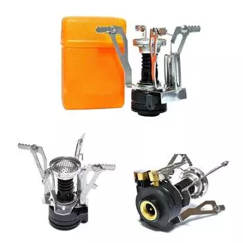 Складная складная газовая плита для пикника на открытом воздухе, походов, кемпинга, мини-стальная газовая плита с чехлом