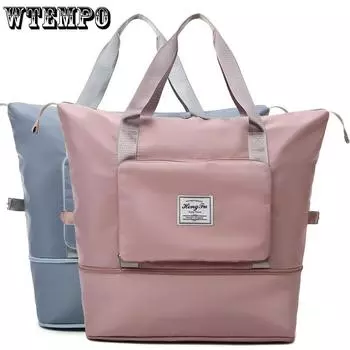 Складная складная сумка для хранения большой емкости, дорожные сумки, сумка для ручной клади, водонепроницаемая вещевая женская сумка на плечо светло-зеленый