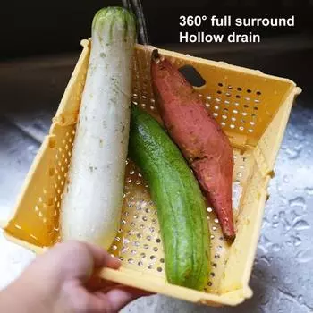 Складная сливная корзина из полипропилена, быстрый слив, гигиеническая компактная настольная корзина для хранения фруктов для кухонной раковины розовый