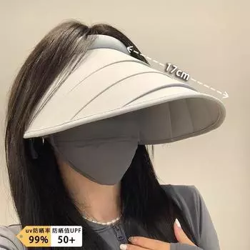 Складная солнцезащитная шляпа, летняя женская модная шляпа с защитой от ультрафиолета, козырек для путешествий, большой полевой козырек, закрывающий лицо, пустая цилиндрическая шляпа average size (55~ 58cm) розовый