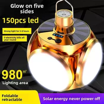 Складная солнечная палатка аварийное освещение при отключении электроэнергии кемпинг на открытом воздухе супер яркая светодиодная люстра 1 battery белый