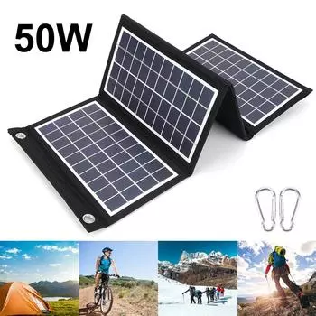 Складная солнечная панель 5 В Dual USB портативная водонепроницаемая панель для сотового телефона Power Bank 30/40/50 Вт зарядное устройство для активного отдыха на природе