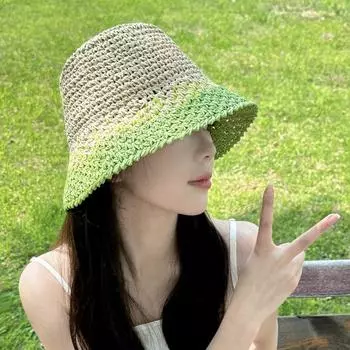 Складная соломенная шляпа-ведро с солнцезащитным эффектом для женщин, летняя и осенняя, большая дышащая шляпа для защиты от солнца на открытом воздухе M55-59cm бежевый