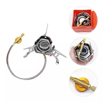 Складная сплит-кемпинговая газовая плита со шлангом и ящиком для хранения, портативная легкая газовая плита для пикника