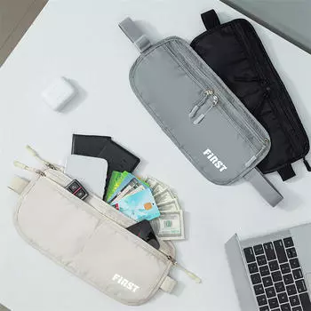 Складная спортивная поясная сумка, плотно облегающая, для мужчин и женщин, летняя многофункциональная поясная сумка, ультратонкая, большой емкости, сумка для телефона для бега One Size чёрный