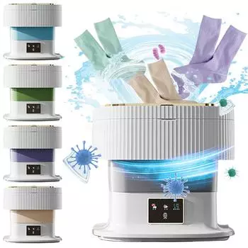 Складная стиральная машина 11,5 л портативная выдвижная бытовая стиральная машина с центрифугой для путешествий общежитие на открытом воздухе серый