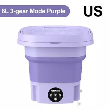 Складная стиральная машина 8л с сушкой нижнего белья, трусов, носков, 12 Вт, 3 режима, автоматическая стиральная машина с отжимной машиной для сухой стирки China